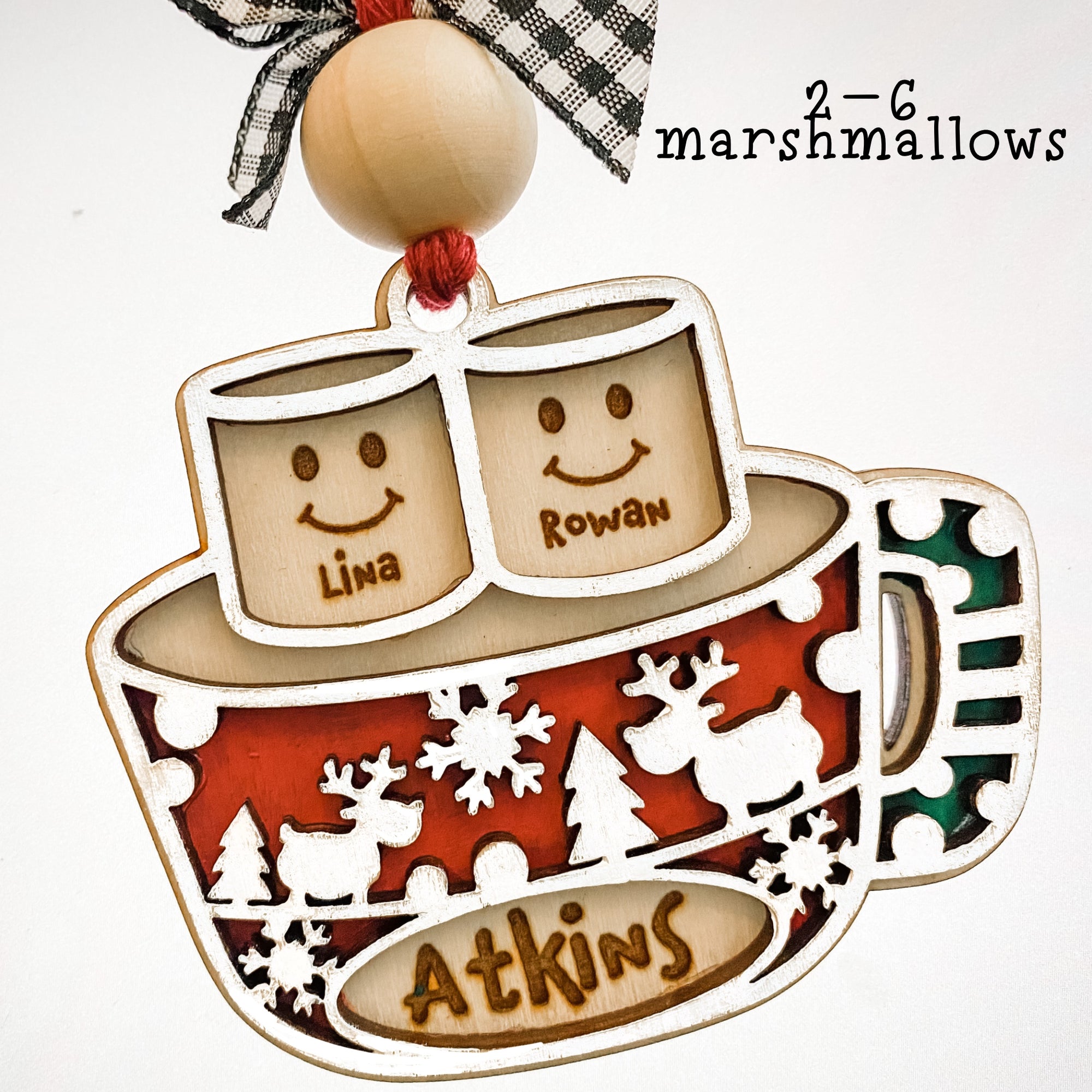 Hot Chocolate with Marshmallows Christmas Ornaments